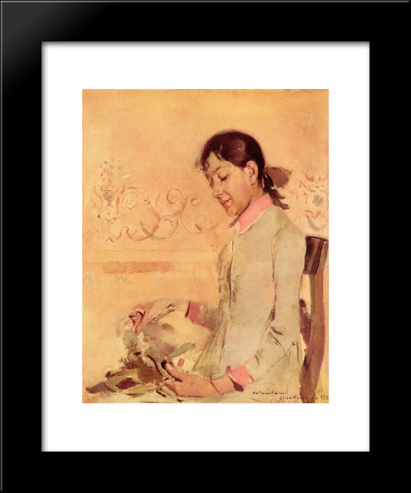 Retrato De Helena Bordalo Pinheiro 20x24 Black Modern Wood Framed Art Print Poster by Bordalo Pinheiro, Columbano