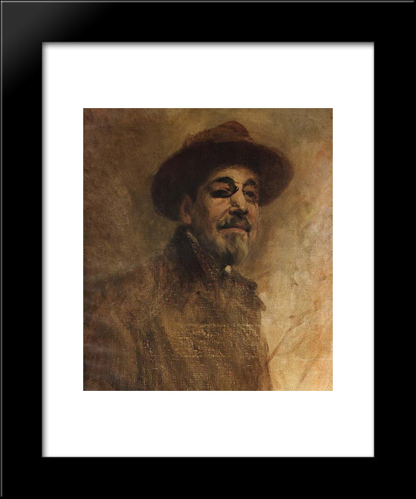 Self-Portrait 20x24 Black Modern Wood Framed Art Print Poster by Bordalo Pinheiro, Columbano