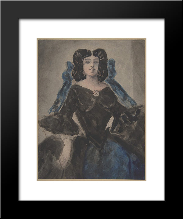 Portrait Of A Lady 20x24 Black Modern Wood Framed Art Print Poster by Guys, Constantin