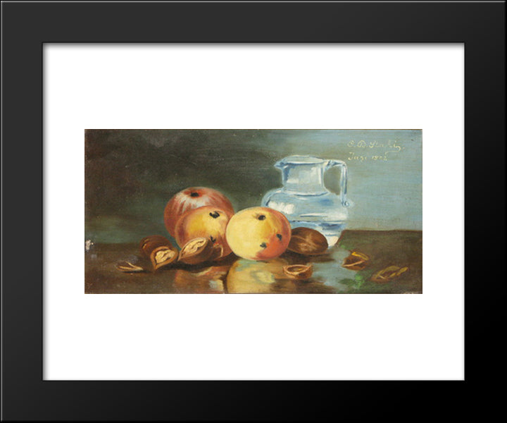Still Life With Fruit 20x24 Black Modern Wood Framed Art Print Poster by Stahi, Constantin