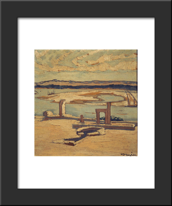 Aswan Of The Nile 20x24 Black Modern Wood Framed Art Print Poster by Maleas, Constantine