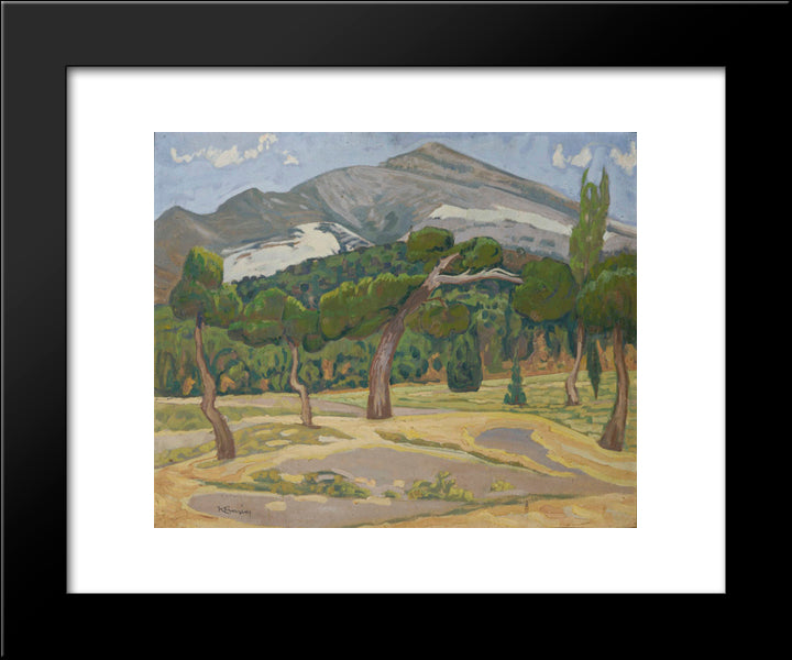 Penteli Landscape 20x24 Black Modern Wood Framed Art Print Poster by Maleas, Constantine