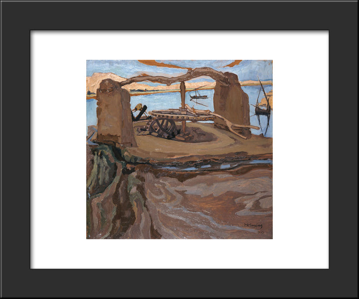 The Old Well 20x24 Black Modern Wood Framed Art Print Poster by Maleas, Constantine