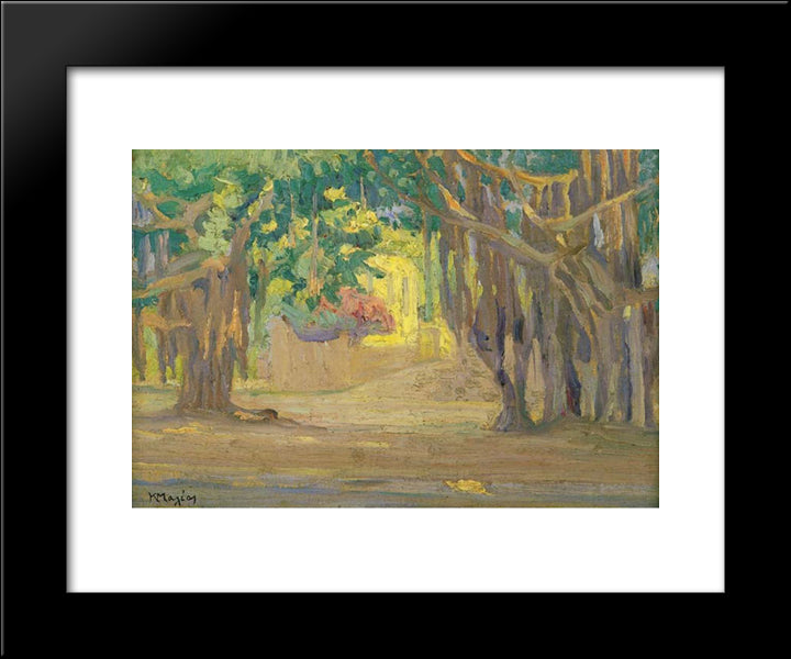Trees At Cairo 20x24 Black Modern Wood Framed Art Print Poster by Maleas, Constantine