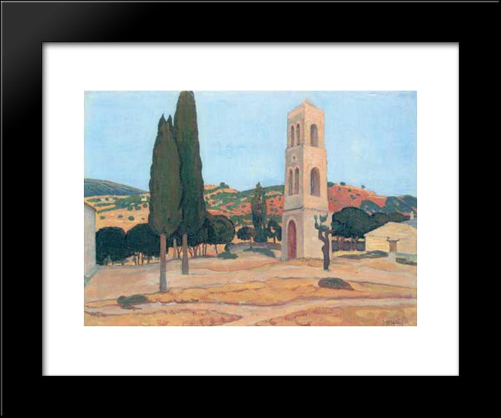 View Of Aitoliko 20x24 Black Modern Wood Framed Art Print Poster by Maleas, Constantine