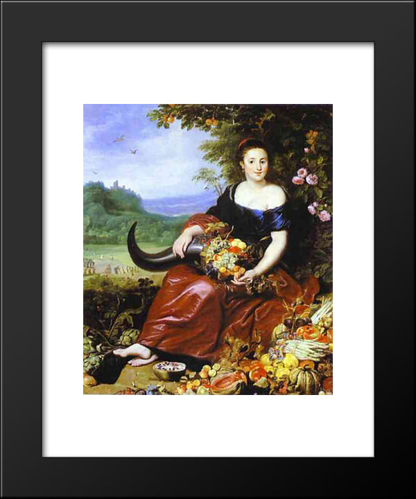 Allegory Of Earth 20x24 Black Modern Wood Framed Art Print Poster by Vos, Cornelis de