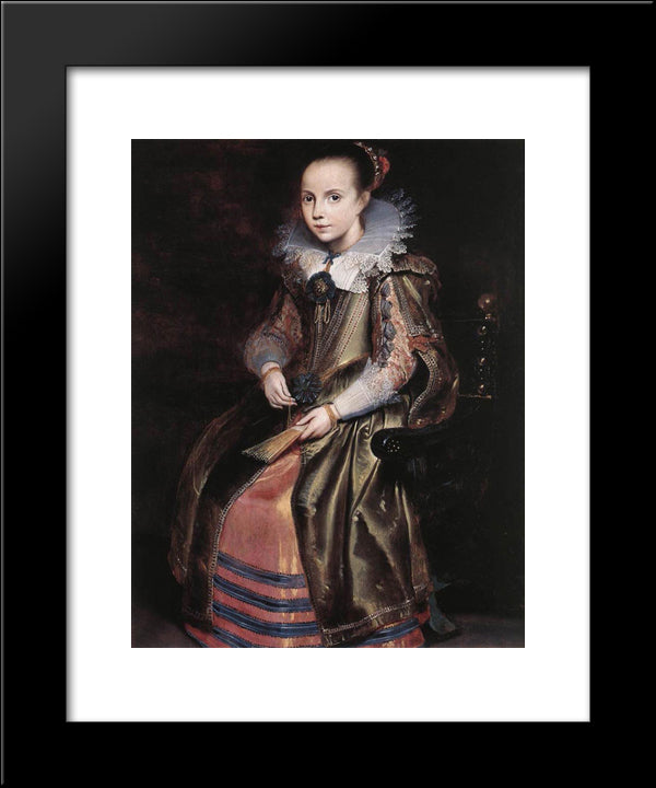 Elisabeth (Or Cornelia) Vekemans As A Young Girl 20x24 Black Modern Wood Framed Art Print Poster by Vos, Cornelis de