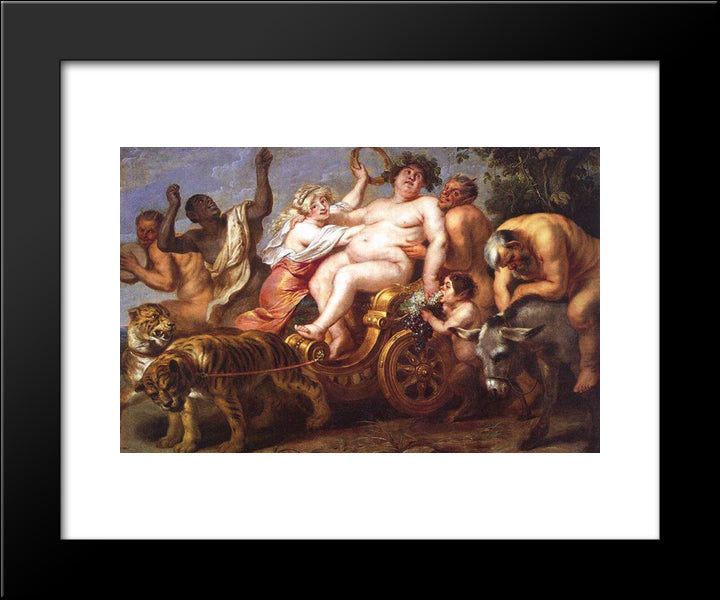 The Triumph Of Bacchus 20x24 Black Modern Wood Framed Art Print Poster by Vos, Cornelis de