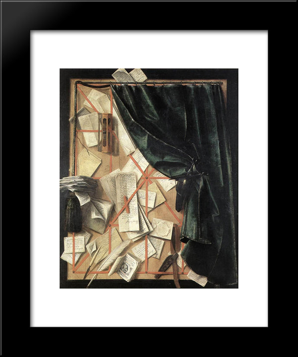 Trompe L'Oeil 20x24 Black Modern Wood Framed Art Print Poster by Gysbrechts, Cornelis Norbertus