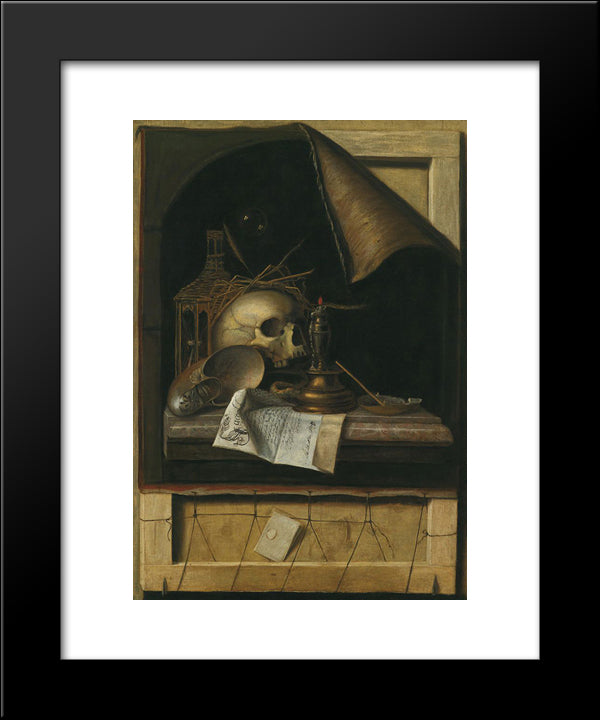 Vanitas 20x24 Black Modern Wood Framed Art Print Poster by Gysbrechts, Cornelis Norbertus