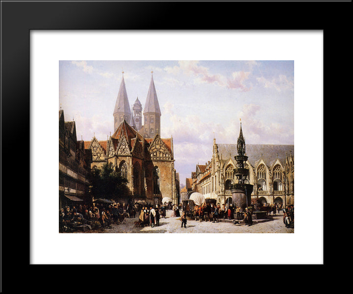 Altstadtmarkt In Brunswijk 20x24 Black Modern Wood Framed Art Print Poster by Springer, Cornelis