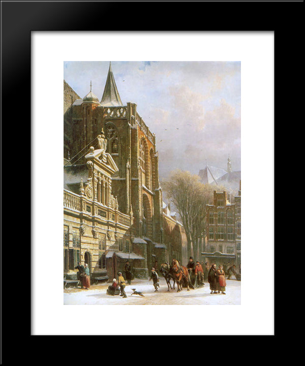 St. Michael Church In Zwolle 20x24 Black Modern Wood Framed Art Print Poster by Springer, Cornelis