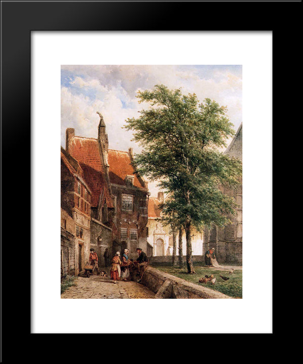 View Behind The Grote Kerk In Naarden 20x24 Black Modern Wood Framed Art Print Poster by Springer, Cornelis