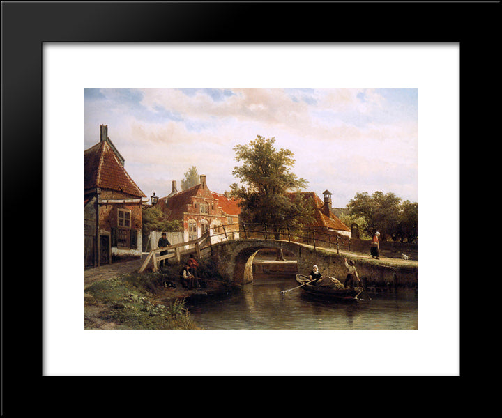 View On Enkhuizen 20x24 Black Modern Wood Framed Art Print Poster by Springer, Cornelis
