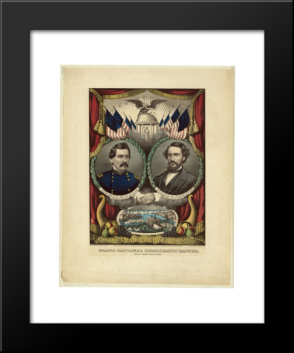 Democratic Presidential Ticket 20x24 Black Modern Wood Framed Art Print Poster by Currier and Ives