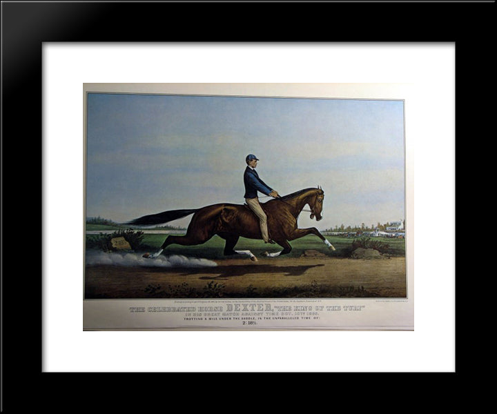 Dexter, 'The King Of The Turf' 20x24 Black Modern Wood Framed Art Print Poster by Currier and Ives