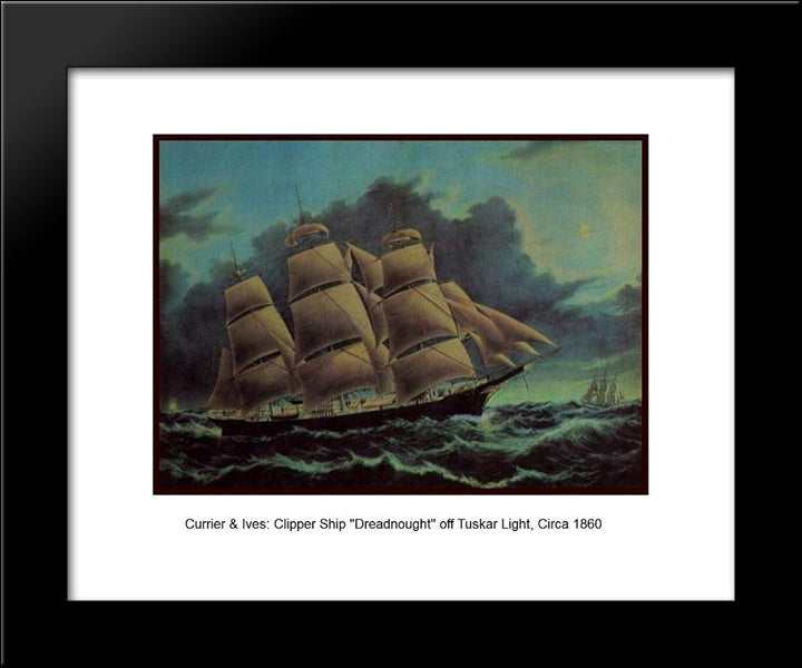Fast Clipper (Packet) Ship, Dreadnought, Under Captain Samuel Samuels 20x24 Black Modern Wood Framed Art Print Poster by Currier and Ives