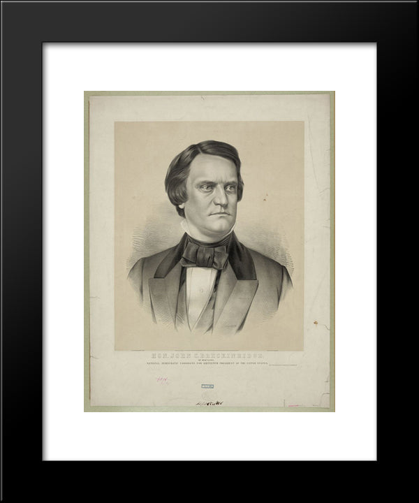 Hon. John C. Breckinridge Of Kentucky 20x24 Black Modern Wood Framed Art Print Poster by Currier and Ives