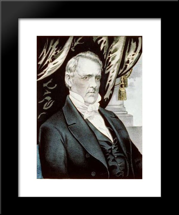 James Buchanan 20x24 Black Modern Wood Framed Art Print Poster by Currier and Ives