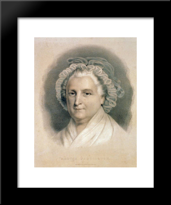 Martha Washington 20x24 Black Modern Wood Framed Art Print Poster by Currier and Ives