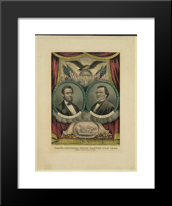 Republican Presidential Ticket 20x24 Black Modern Wood Framed Art Print Poster by Currier and Ives