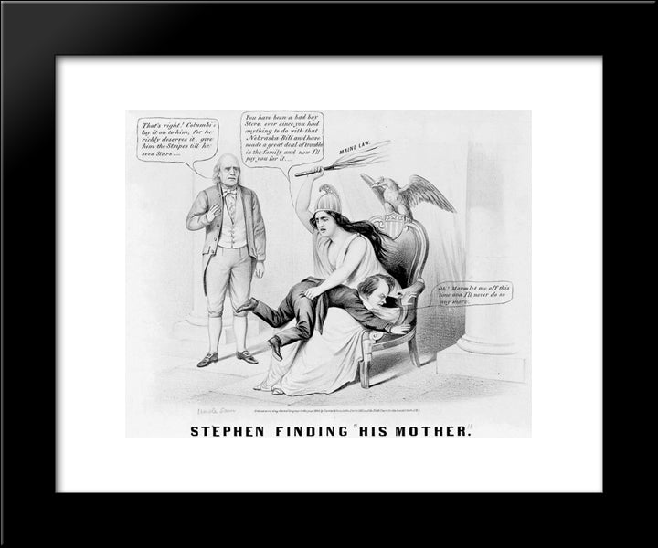 Spanking Douglas 20x24 Black Modern Wood Framed Art Print Poster by Currier and Ives