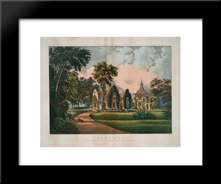 Sunnyside 20x24 Black Modern Wood Framed Art Print Poster by Currier and Ives