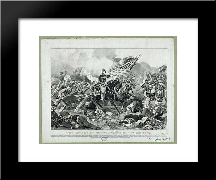 The Battle Of Williamsburg, Va. May 5Th 1862 20x24 Black Modern Wood Framed Art Print Poster by Currier and Ives