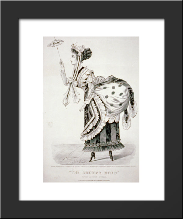 The Grecian Bend 20x24 Black Modern Wood Framed Art Print Poster by Currier and Ives