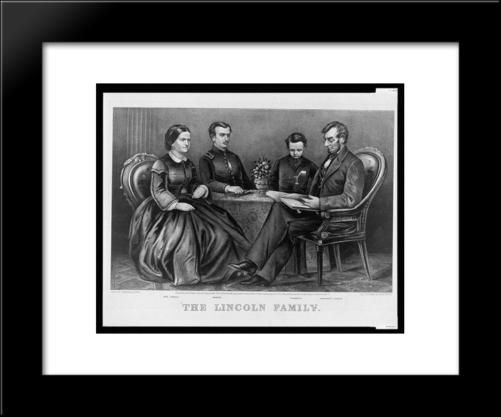 The Lincoln Family 20x24 Black Modern Wood Framed Art Print Poster by Currier and Ives