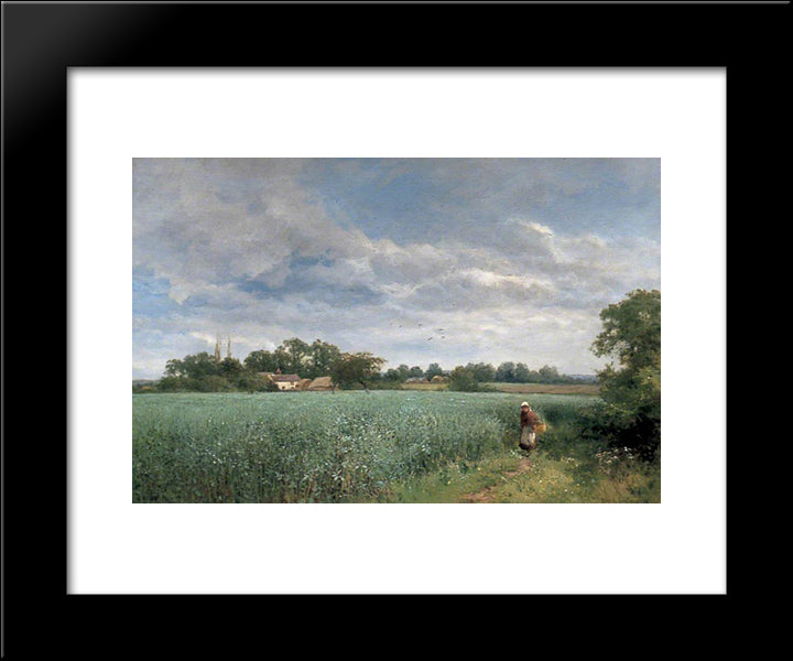 A Bean Field At Pickersleigh, Near Malvern, Worcestershire 20x24 Black Modern Wood Framed Art Print Poster by Bates, David