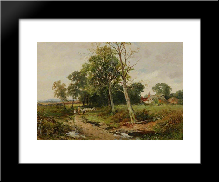 A Worcestershire Lane Scene 20x24 Black Modern Wood Framed Art Print Poster by Bates, David