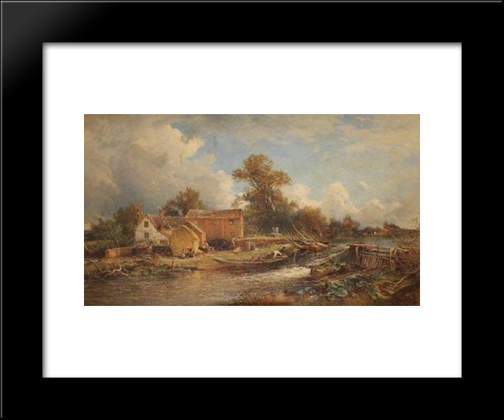 Forge Mill, River Tame 20x24 Black Modern Wood Framed Art Print Poster by Bates, David