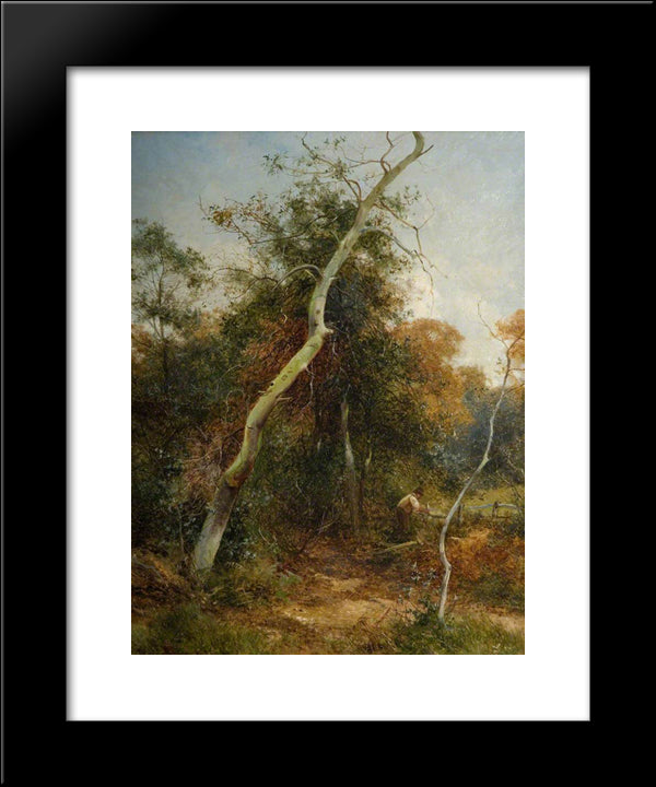 Mending The Fence, Sutton Park 20x24 Black Modern Wood Framed Art Print Poster by Bates, David