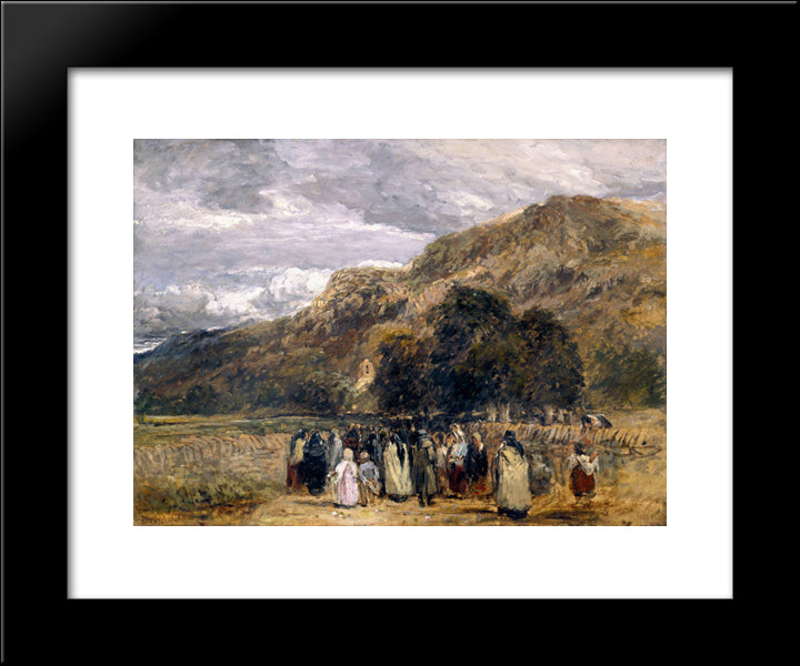 A Welsh Funeral, Betwys-Y-Coed 20x24 Black Modern Wood Framed Art Print Poster by Cox, David