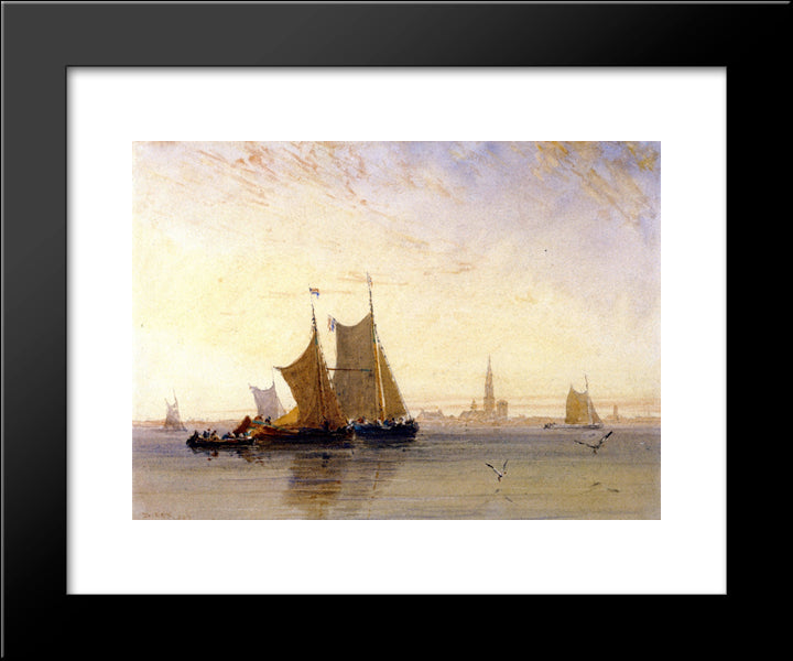 Antwerp, Morning 20x24 Black Modern Wood Framed Art Print Poster by Cox, David