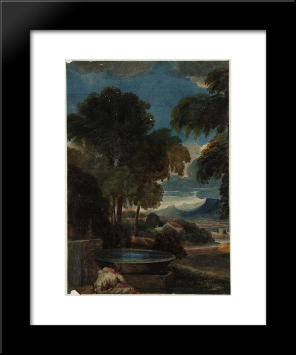 Classical Landscape (After Poussin) 20x24 Black Modern Wood Framed Art Print Poster by Cox, David