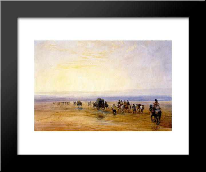 Crossing Lancaster Sands 20x24 Black Modern Wood Framed Art Print Poster by Cox, David