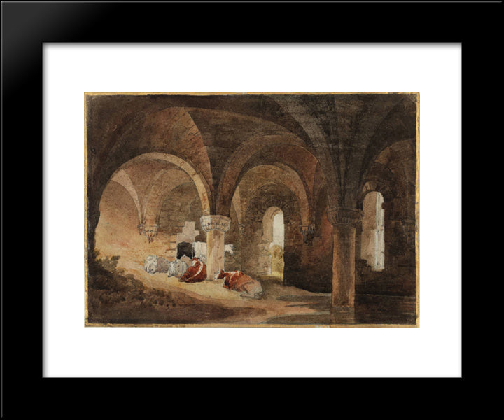 Crypt Of Kirkstall Abbey (After J.M.W. Turner) 20x24 Black Modern Wood Framed Art Print Poster by Cox, David