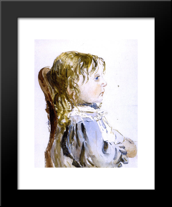 Girl In A Pinafore 20x24 Black Modern Wood Framed Art Print Poster by Cox, David