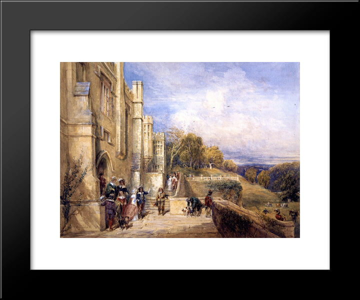 Going Out Hawking 20x24 Black Modern Wood Framed Art Print Poster by Cox, David