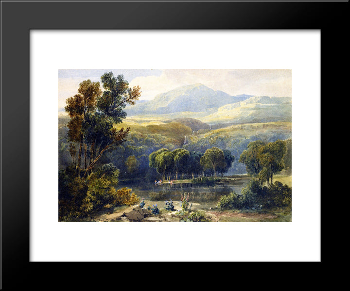 Lake Scene, North Wales 20x24 Black Modern Wood Framed Art Print Poster by Cox, David