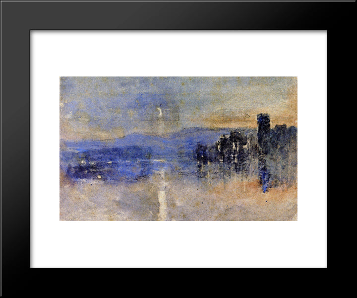 Moonlight Landscape 20x24 Black Modern Wood Framed Art Print Poster by Cox, David