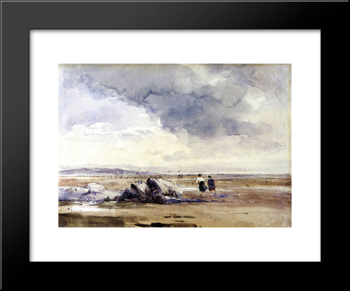 On Lancaster Sands, Low Tide 20x24 Black Modern Wood Framed Art Print Poster by Cox, David