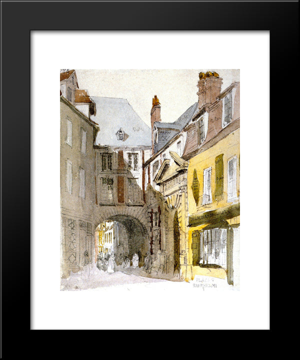 Place St. Barthelemy, Rouen 20x24 Black Modern Wood Framed Art Print Poster by Cox, David
