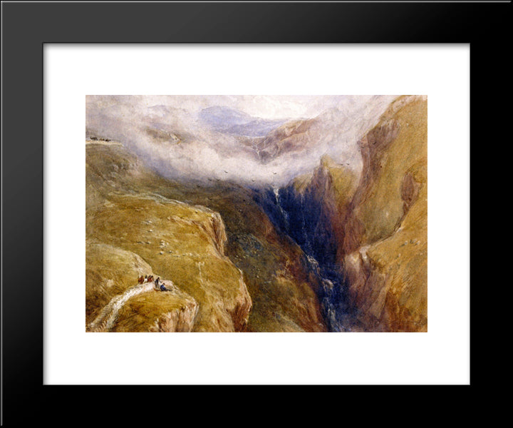 Rhaiadr Cwm, North Wales 20x24 Black Modern Wood Framed Art Print Poster by Cox, David