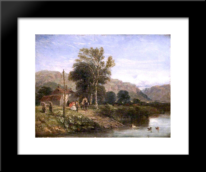 Waiting For The Ferry 20x24 Black Modern Wood Framed Art Print Poster by Cox, David
