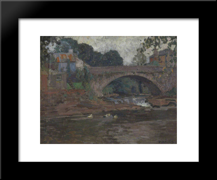 Senny Bridge 20x24 Black Modern Wood Framed Art Print Poster by Davies, David
