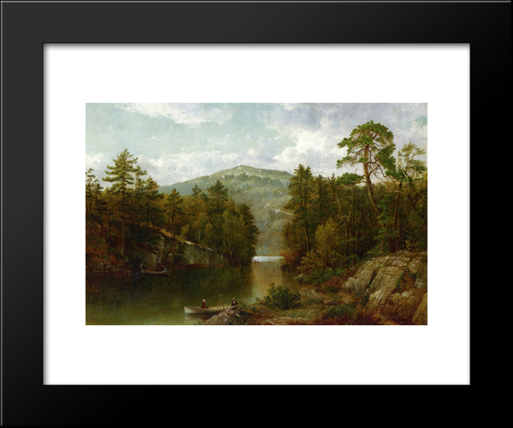A View On Lake George 20x24 Black Modern Wood Framed Art Print Poster by Johnson, David