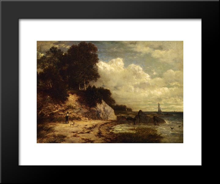 At Larchmont Manor, Long Island Sound, New York 20x24 Black Modern Wood Framed Art Print Poster by Johnson, David